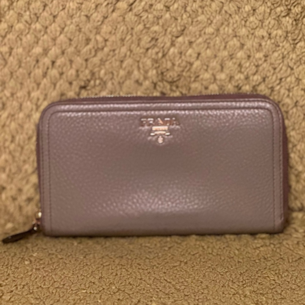 Prada Taupe Leather Wallet